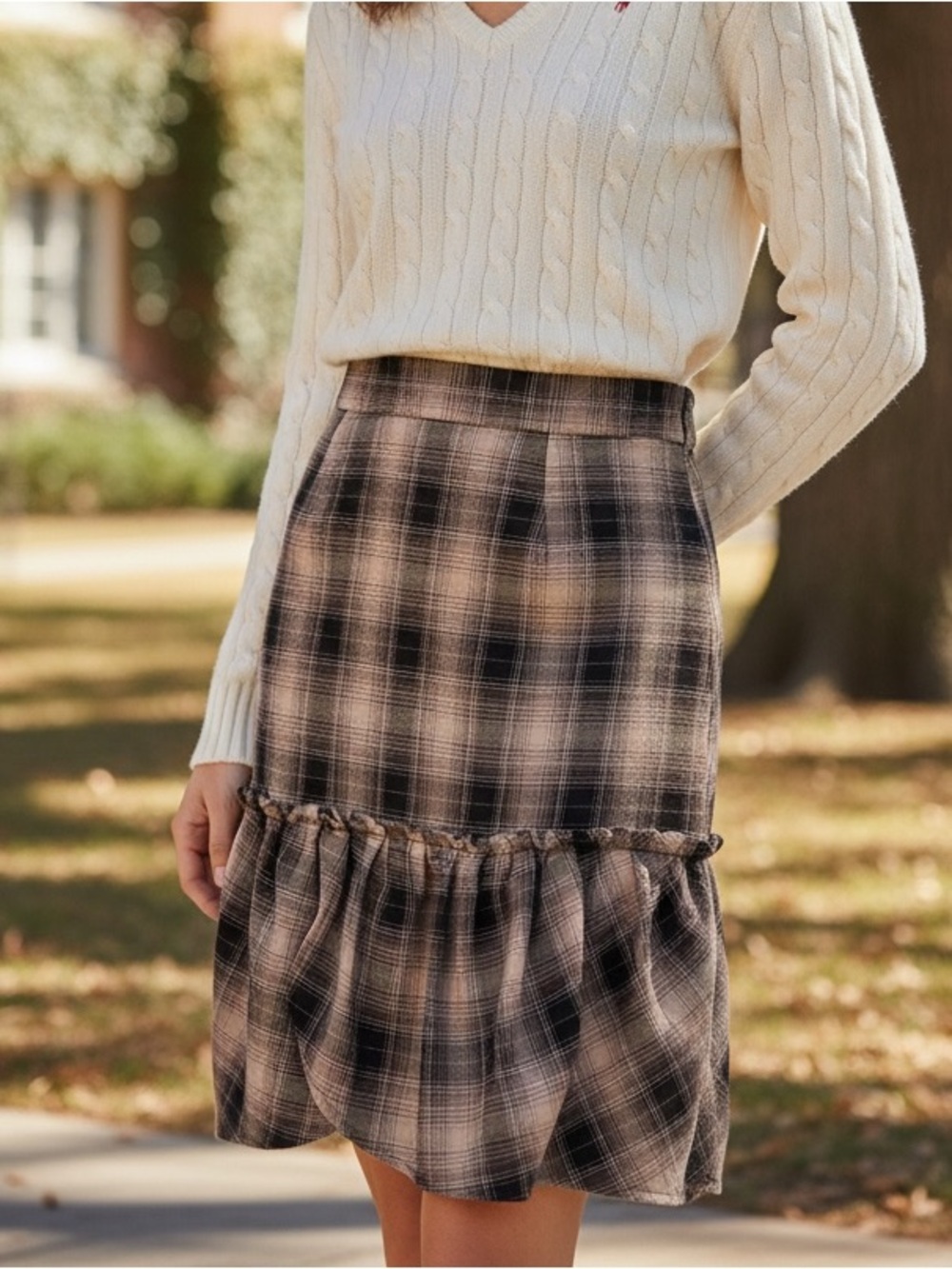 Jack BB Dakota Purple & Black Plaid Skirt 💜 Ruffle Hem 💜 Sz 5 Y2K Gothic Prep